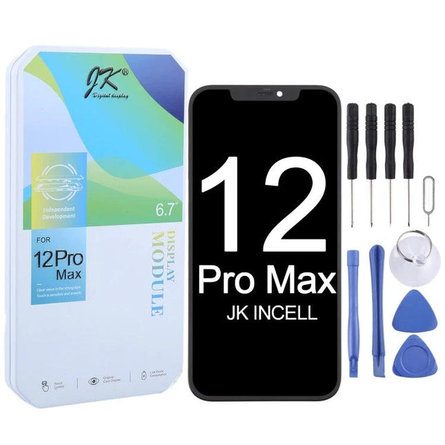 JK Incell Screen for iPhone 12 Pro Max Daily Essentials replacement LCD with INCELL FHD display and repair tool kit