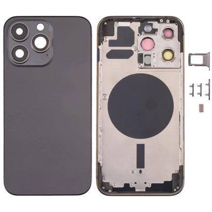 iPhone 13 Pro Back Cover Replacement for Daily Repairs - replacement back panel set with camera lens openings and internal frame