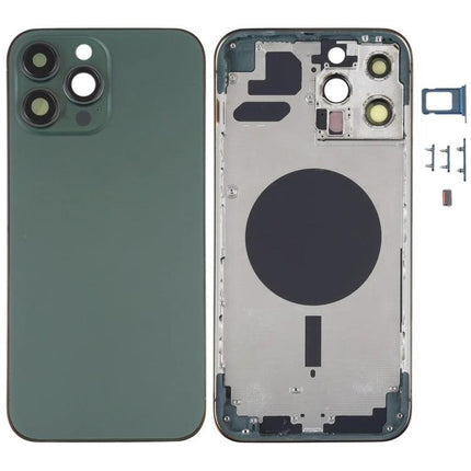 Back Cover Replacement Keeps iPhone Ready for Daily Use green iPhone 13 Pro Max rear housing with internal frame and camera cutouts
