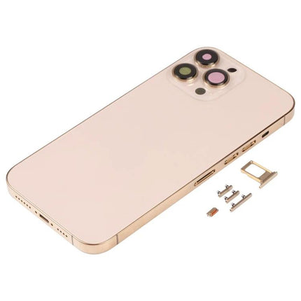 Back Cover Replacement Keeps iPhone Ready for Daily Use - rose gold iPhone 13 Pro Max replacement back cover with camera ring and small repair parts