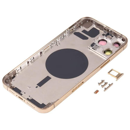 Back Cover Replacement Keeps iPhone Ready for Daily Use - gold iPhone 13 Pro Max replacement back housing with camera lens openings