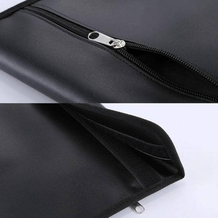 Anti-Radiation Signal Blocking Case for Cell Phones, 28cm x 22.7cm black zippered pouch protecting phone, cards and blocking signals for privacy and reduced radiation