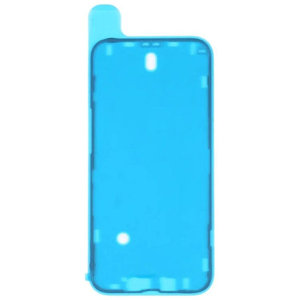 Alt Tag: Waterproof Adhesive Stickers for iPhone 14 Daily Repairs blue front frame adhesive sticker showing cutouts for camera and sensors