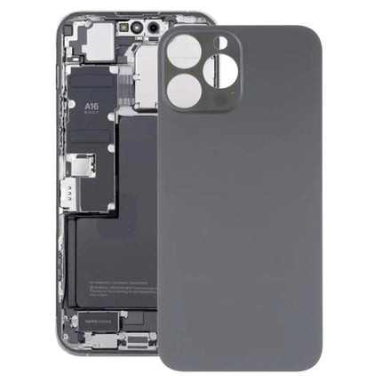 Essential Back Cover for Protecting Your Daily iPhone shown as a replacement gray back housing for iPhone 14 Pro Max with camera cutouts