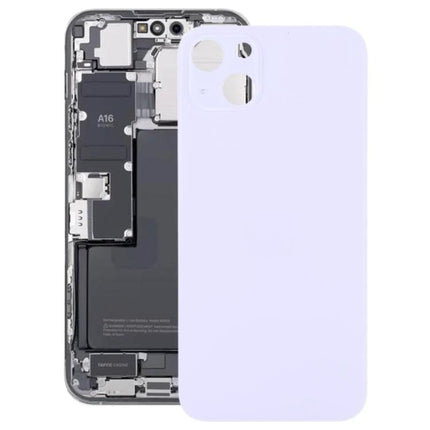 Replacement Back Cover for iPhone 14 Daily Protection and Use – lavender replacement back panel shown over iPhone 14 internal components