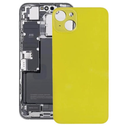 Replacement Back Cover for iPhone 14 Daily Protection and Use - bright yellow replacement back cover showing camera cutouts and precise fit