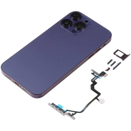 Essential Back Cover for iPhone XR Repairs at Home replacement purple back housing with camera cutout and flex cable components