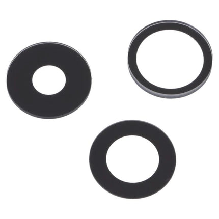 Daily Essential Replacement Back Camera Lens for iPhone 14 Pro – three black circular replacement back camera lens rings shown