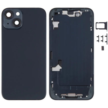 Replacement Back Cover for iPhone 14 Daily Protection and Repair - navy rear housing with middle frame and side keys