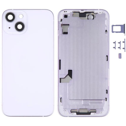 Replacement Back Cover for iPhone 14 Daily Protection and Repair - lavender rear housing with middle frame and side keys
