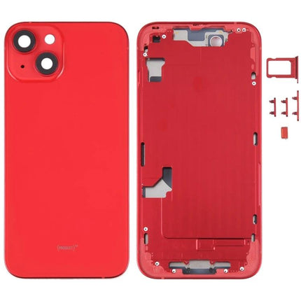 Replacement Back Cover for iPhone 14 Daily Protection and Repair - red rear housing with middle frame and side keys