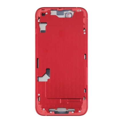 Replacement Back Cover for iPhone 14 Daily Protection and Repair - red replacement back housing with middle frame and side key openings