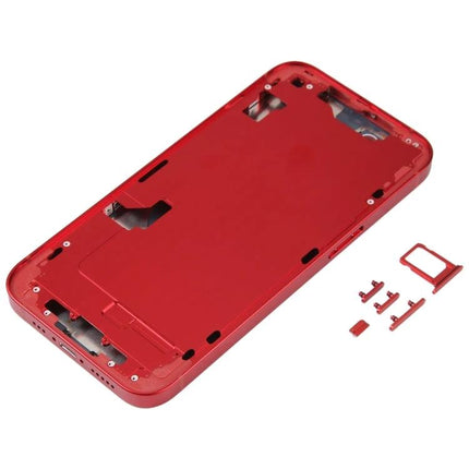 Replacement Back Cover for iPhone 14 Daily Protection and Repair red rear housing with middle frame and side keys