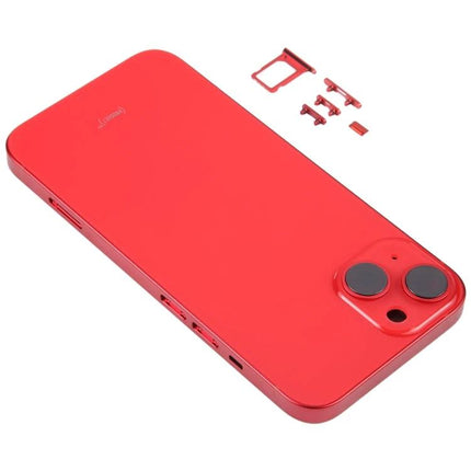 Replacement Back Cover for iPhone 14 Daily Protection and Repair red rear housing with middle frame and side keys