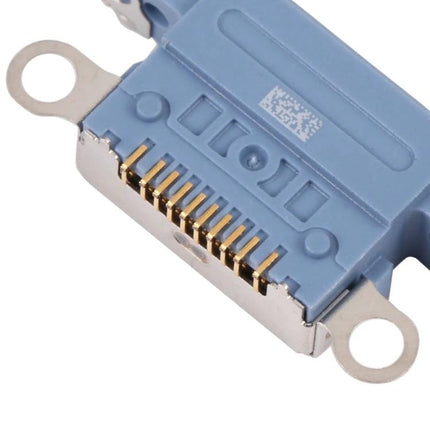 Replacement Charging Solution for iPhone 14 Daily Use - close-up blue replacement charging port connector for iPhone 14