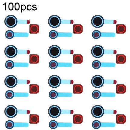 Sealing Sticker for iPhone 14 Front Camera Daily Upkeep showing multiple blue and red camera seal stickers arranged in a 100pcs sheet