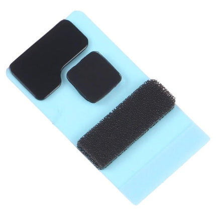 Adhesive Stickers for Daily iPhone Screen Maintenance black adhesive set on blue backing for iPhone 14 and 14 Plus repairs
