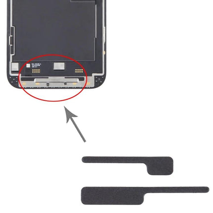 Foam Pads for Maintaining Your iPhone 14 Pro Max Daily Use - replacement LCD bracket foam pads shown installed and spare pieces