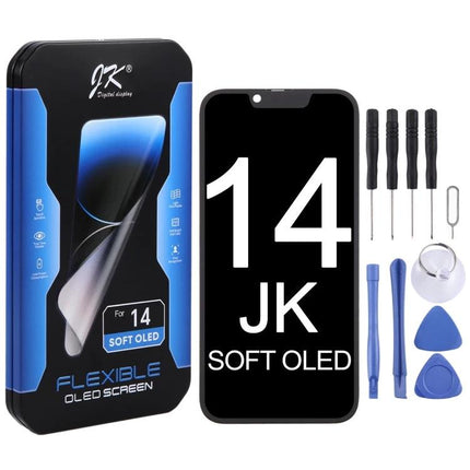 JK Soft Replacement Screen for iPhone 14 Daily Essentials - replacement OLED display kit with tools and packaging
