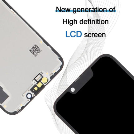 JK Soft Replacement Screen for iPhone 14 Daily Essentials showing front glass and LCD assembly for easy everyday screen repairs