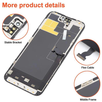 Ruiju Replacement Screen for Everyday iPhone Maintenance Needs - pre-assembled LCD with flex cable, stable bracket and middle frame