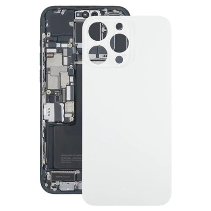 Essential Back Cover Replacement for Everyday iPhone Protection - white iPhone 15 Pro back housing replacement shown next to internal chassis