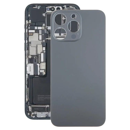 Keep Your iPhone 15 Pro Max Safe with Replacement Back Cover — matte gray replacement back cover shown with iPhone 15 Pro internal components