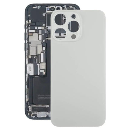 Keep Your iPhone 15 Pro Max Safe with Replacement Back Cover – white replacement back cover shown beside opened iPhone 15 Pro chassis
