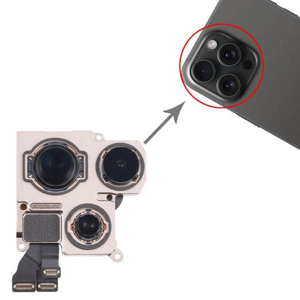 Easily Replace Back Camera On iPhone 15 Pro For Daily Use - replacement back camera module shown with iPhone 15 Pro