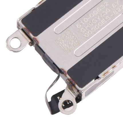 Replacement Vibrating Motor for iPhone 15 Plus Daily Notifications - close-up of metal vibration motor assembly with mounting brackets
