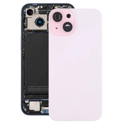 Sturdy Back Cover for Daily iPhone Protection and Handling with MagSafe magnet and camera lens cover shown on replacement iPhone 15 back