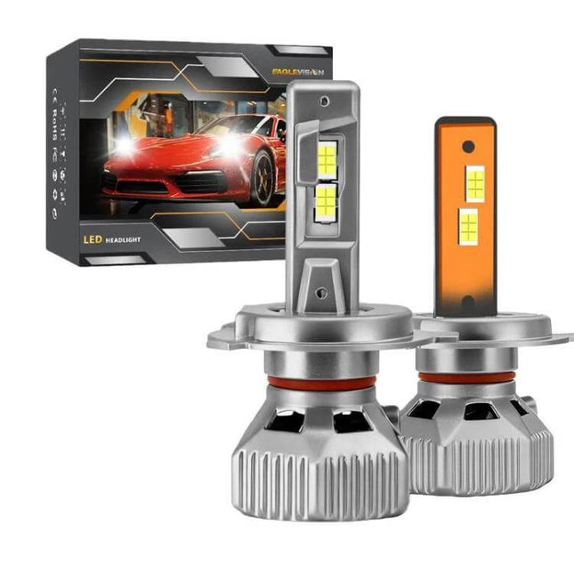 IP68 Waterproof Car LED Headlights For Clear Night Driving 2 Pack - durable forged lamp body with 3575 LED chips for bright white night driving