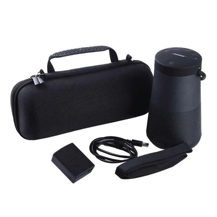 Water Resistant Carry Case For Portable Bluetooth Speakers Compact protecting Bose Revolve with cable charger and strap, travel-ready