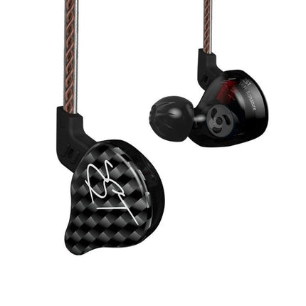 KZ Earphones With Secure Fit For Commuting And Jogging black hybrid drivers snug silicone eartips for commuting