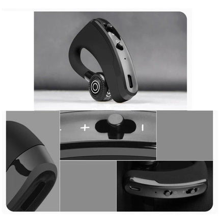 V9 Bluetooth Handsfree Headset For Driving And Commuting Use sleek CSR 4.1 single-ear wireless earpiece for handsfree calls