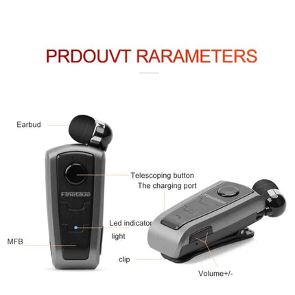 Fineblue F910 CSR4.1 Retractable Cable Caller Vibration Reminder Anti-theft Bluetooth Headset | Syndmart