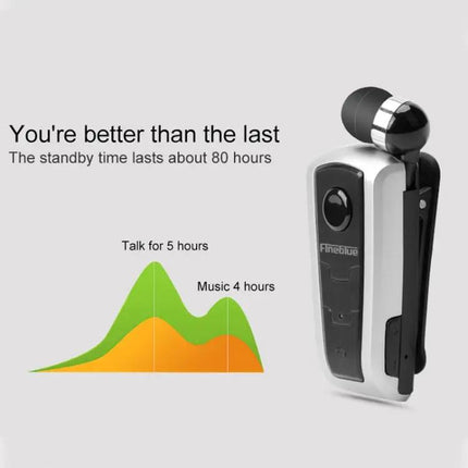 Fineblue F910 CSR4.1 Retractable Cable Caller Vibration Reminder Anti-theft Bluetooth Headset | Syndmart