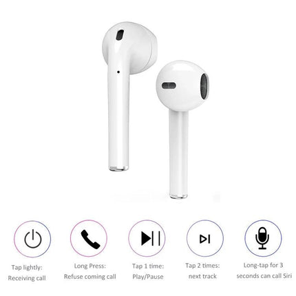 Touch Wireless Earbuds With Charging Case For Commuting white TWS earbuds with touch controls, Bluetooth 5.0 and charging case