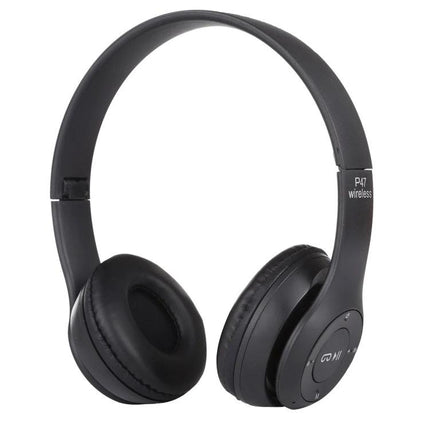 Foldable Wireless Bluetooth Headphones With 3.5mm Jack P47 foldable black headset Bluetooth 5.0 FM MP3 commuting use