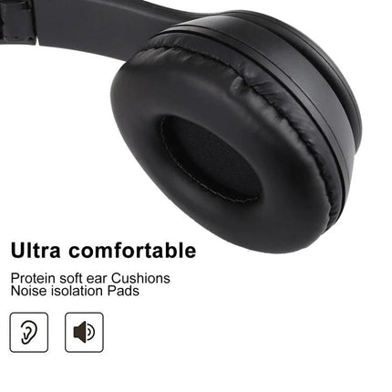 Foldable Wireless Bluetooth Headphones With 3.5mm Jack featuring protein soft ear cushions and noise isolation for commuting