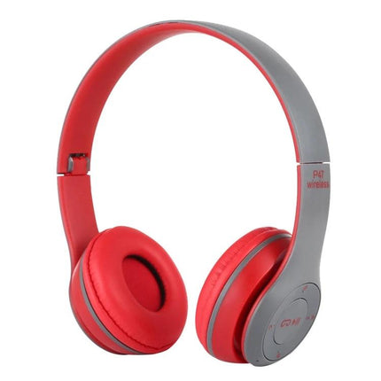 Foldable Wireless Bluetooth Headphones With 3.5mm Jack P47 red foldable headset Bluetooth 5.0 MP3 FM radio commute