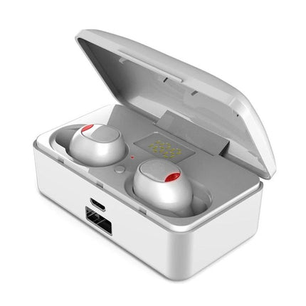 Wireless Earbuds With Display Charging Case For Commuting And Gym compact white G10 TWS earbuds with digital battery display