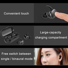 Waterproof TWS-4 Touch Control Bluetooth 5.0 Wireless Earbuds with Charging Case for HD Calls & Voice Assistant