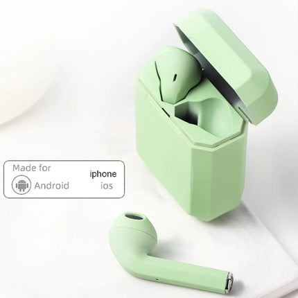 InPods True Wireless Earbuds With Charging Case For Daily mint green TWS earbuds and open charging case for commuting