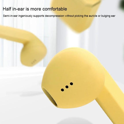 InPods True Wireless Earbuds With Charging Case For Daily yellow half in-ear ergonomic earbuds with compact charging case
