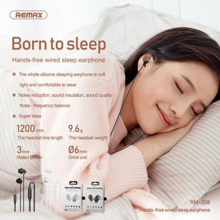 Remax In Ear Wired Earphones With Mic For Commuting - compact sleep earbuds with inline mic and three-key control