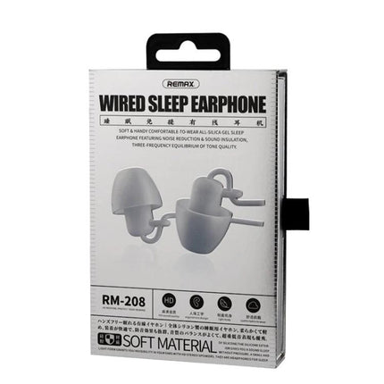 Remax In Ear Wired Earphones With Mic For Commuting compact wired RM-208 sleep earphones with inline mic and 3-key control