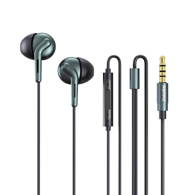 Remax Wired In-Ear Earphones With 3.5mm Jack And Inline Microphone metal housings translucent finish commuting use