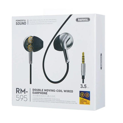 Remax Wired In-Ear Earphones With 3.5mm Jack And Inline Microphone metal housing translucent finish commuter