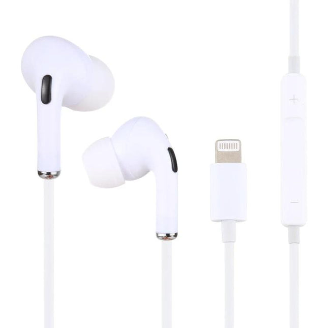 Wired 8-Pin In-Ear Earphones With Microphone For Commuting white wired earbuds with inline mic and volume controls